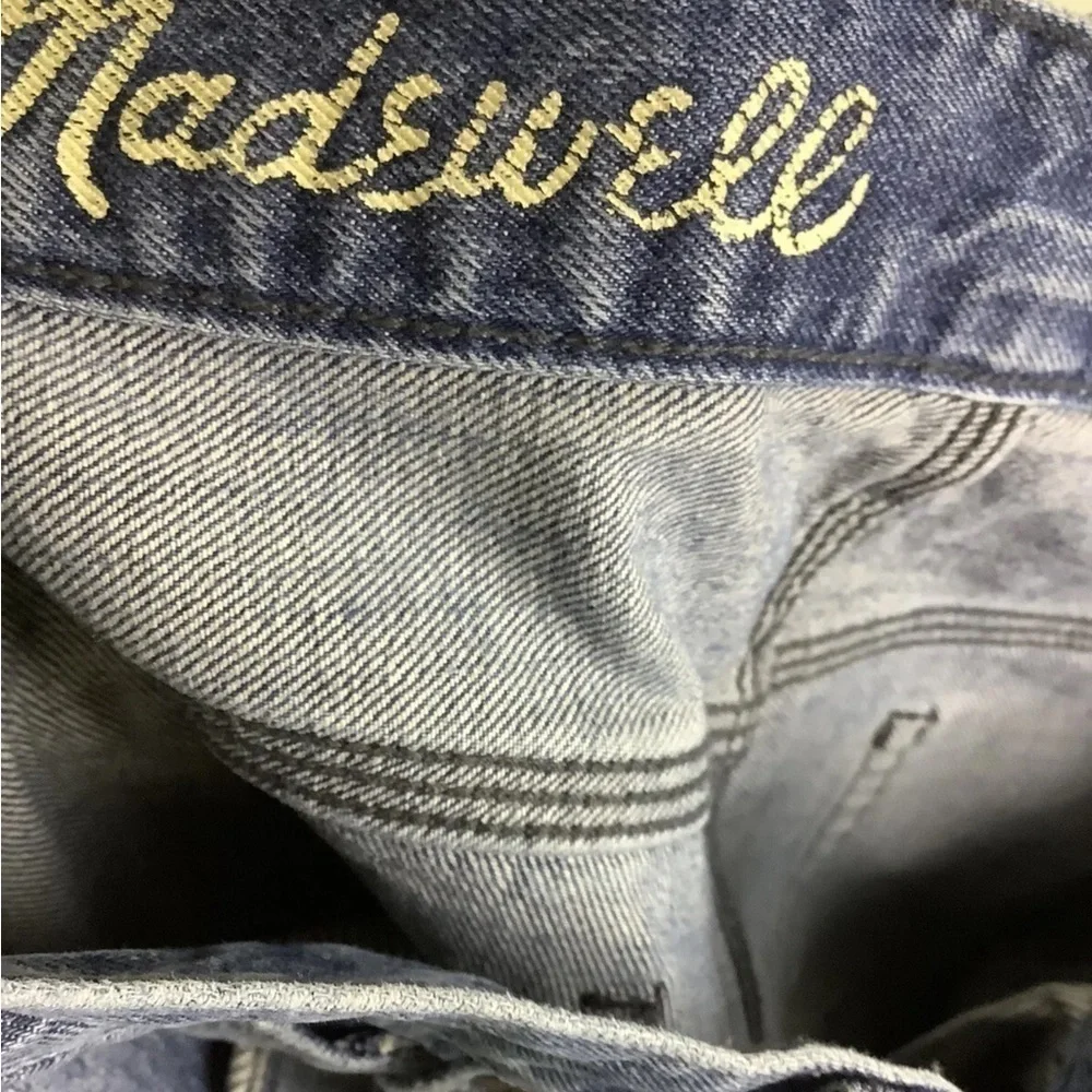 Madewell Sz 27 Slim Boy Jeans Blue 100% Cotton Distressed Detail Pants - Picture 5 of 7